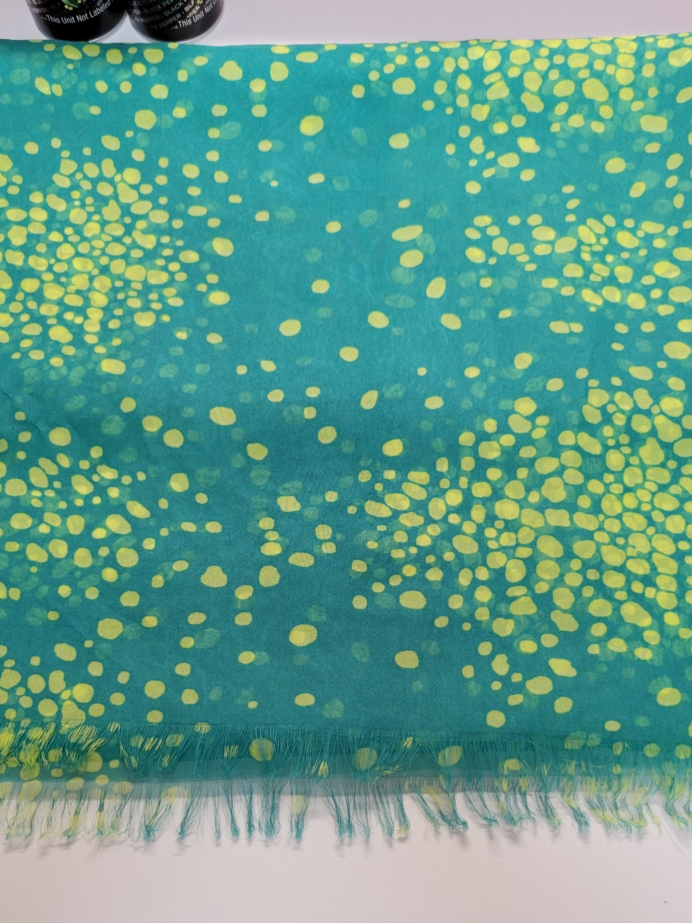 Teal and Yellow Dot Pattern Scarf - Unbranded